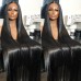 300% Density Double Drawn Bone Straight 2x6 5x5 Transparent Lace Closure Wig